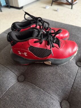 Under Armour Kids Red and Black Athletic Sneakers